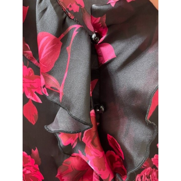 FASHION & BUG Women's Blouse Red ROSE - Picture 3 of 7